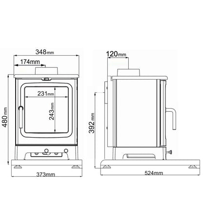 Peanut 3 Marine 4.7kW Wood-Burning Stove – manufacturer image 5