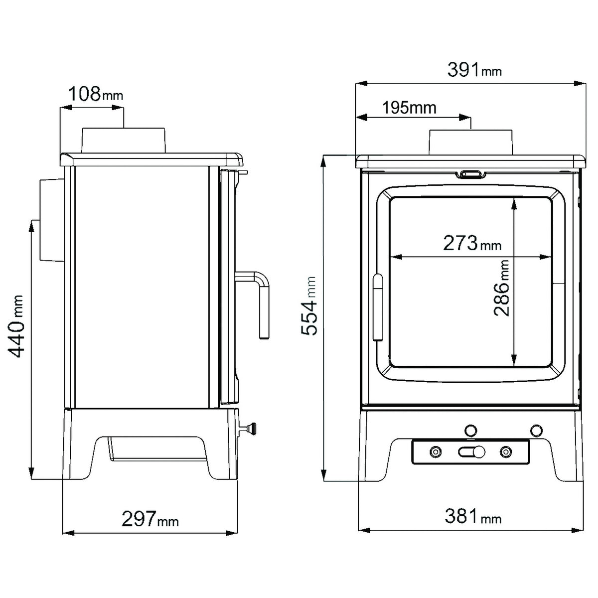 Peanut 5 5kW Wood-Burning Stove – manufacturer image 3