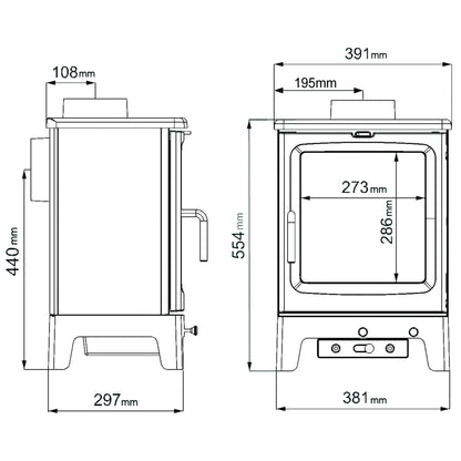 Peanut 5 5kW Wood-Burning Stove – manufacturer image 3