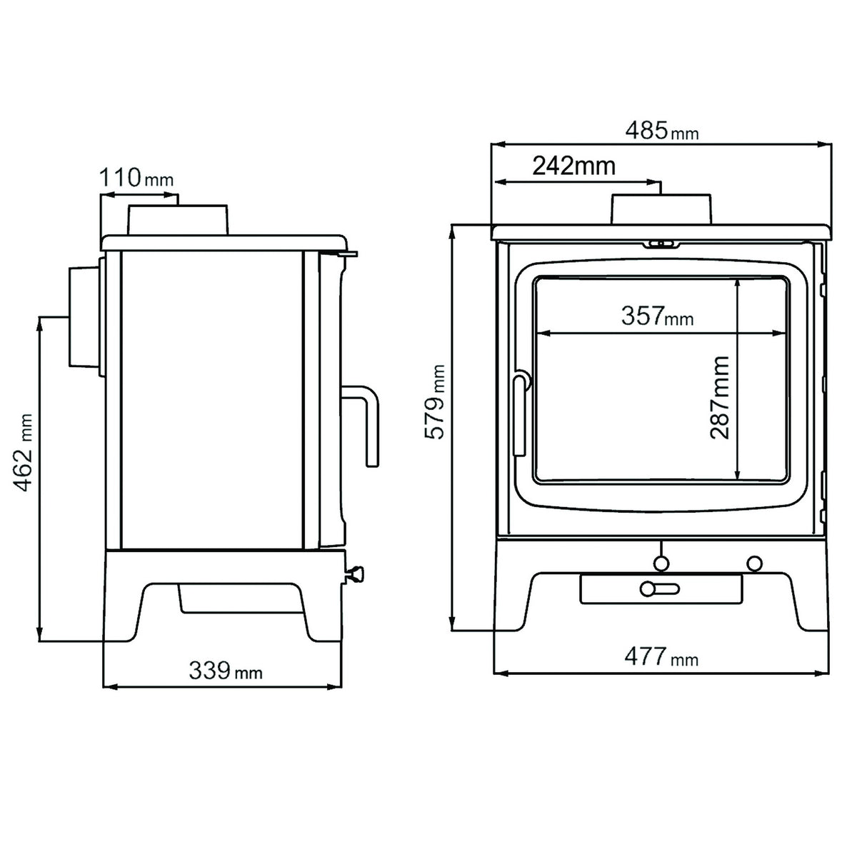 Peanut Bignut 5kW Wood-Burning Stove – manufacturer image 3