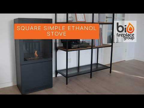 Video of Stylish black square bioethanol stove by ScandiFlames 