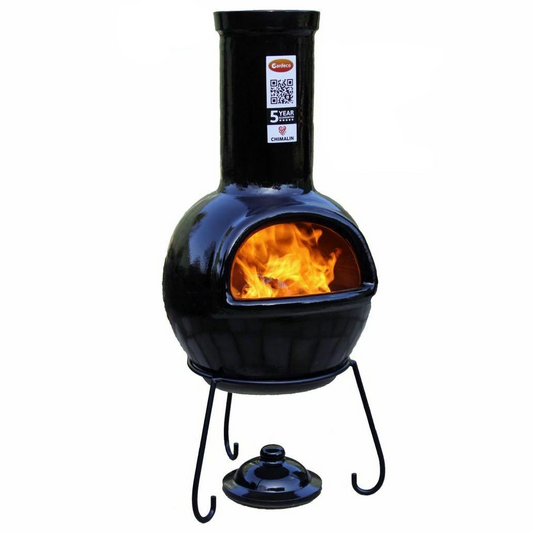 Sempra Large Chimalin AFC Chiminea – Glazed Black
