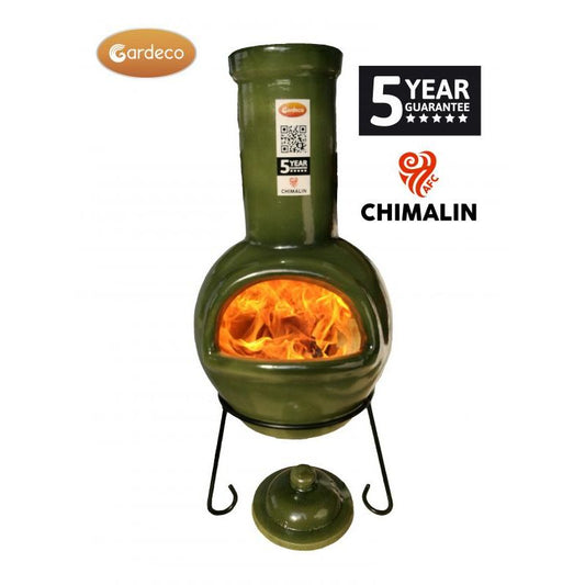 Sempra glazed green chiminea