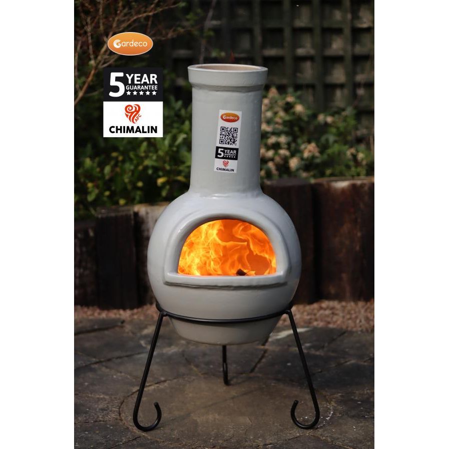 Sempra glazed grey chiminea
