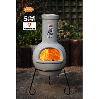 Sempra glazed grey chiminea