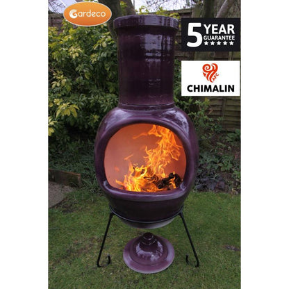 Asteria glazed purple chiminea