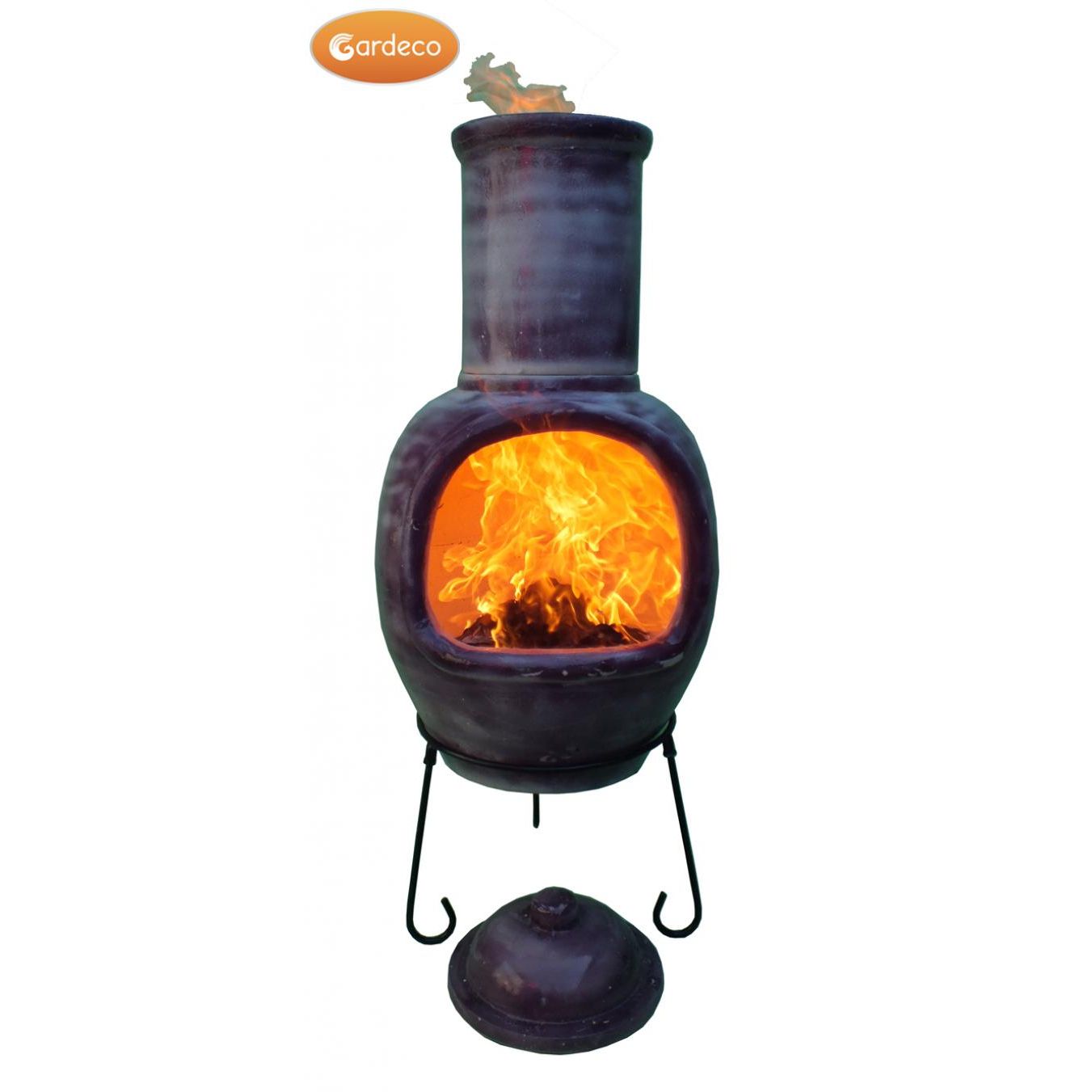 Asteria glazed purple chiminea