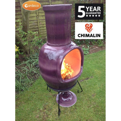 Asteria glazed purple chiminea