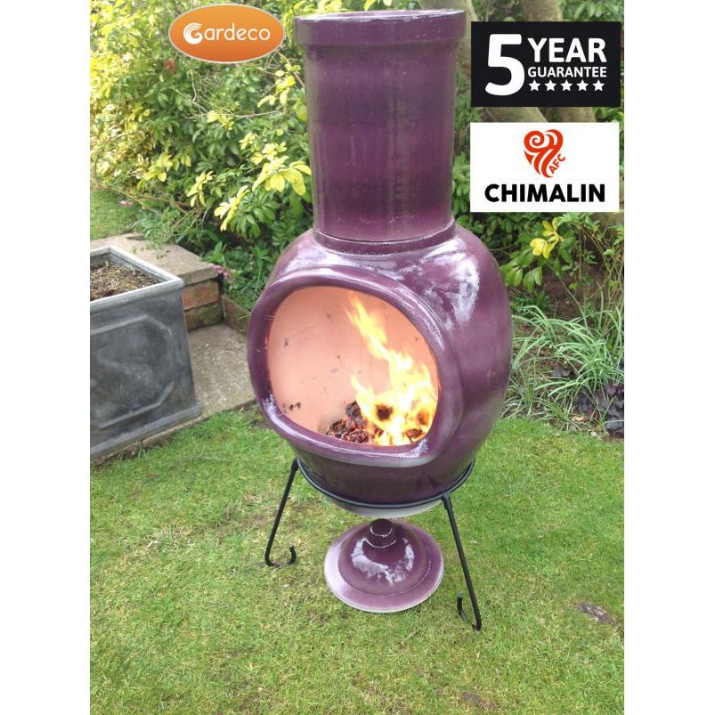 Asteria glazed purple chiminea