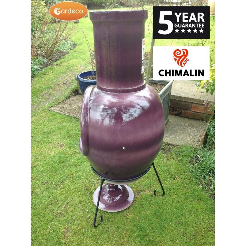 Asteria glazed purple chiminea
