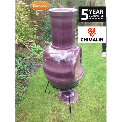 Asteria glazed purple chiminea
