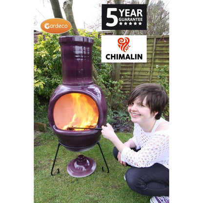 Asteria glazed purple chiminea