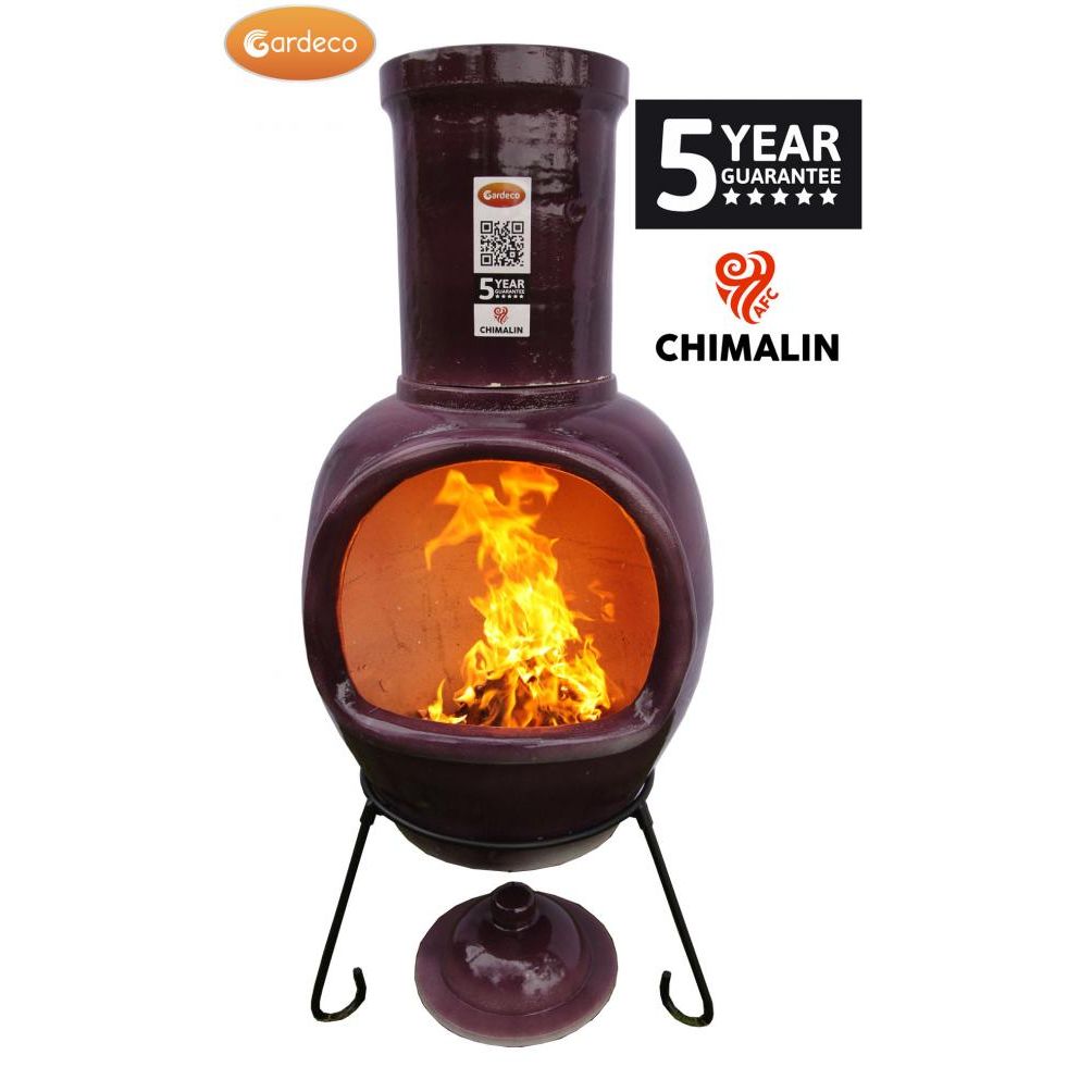 Asteria glazed purple chiminea