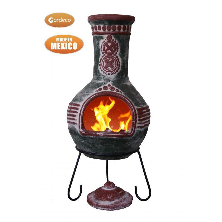 Azteca XL Chiminea in green and red