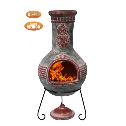 Azteca XL Chiminea in green and red