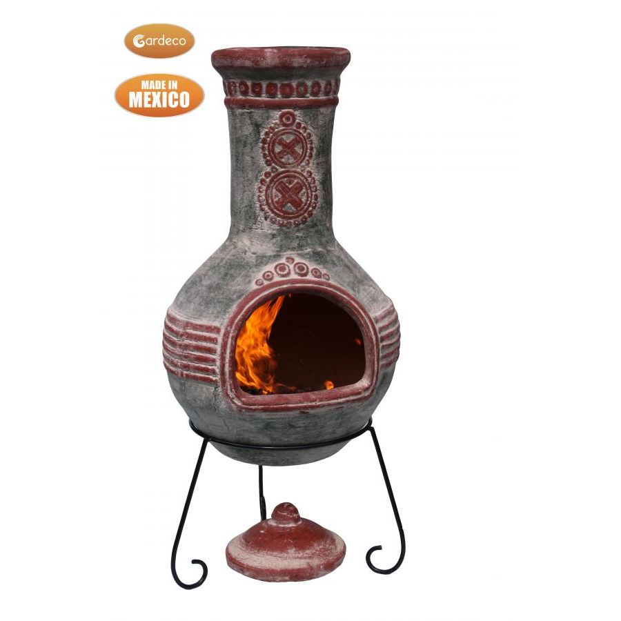 Azteca XL Chiminea in green and red