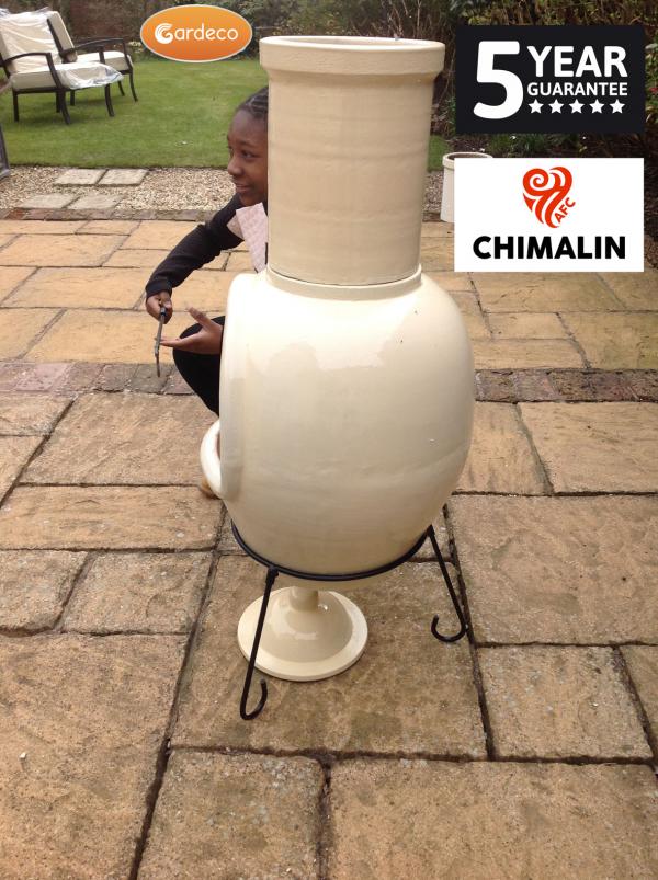 Asteria X-Large Chimalin AFC Chiminea – Glazed Ivory