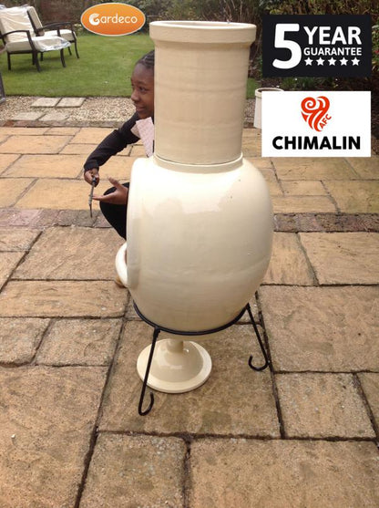 Asteria X-Large Chimalin AFC Chiminea – Glazed Ivory