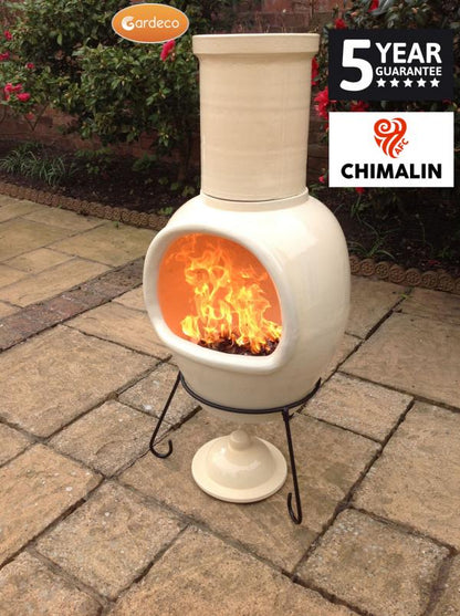 Asteria X-Large Chimalin AFC Chiminea – Glazed Ivory