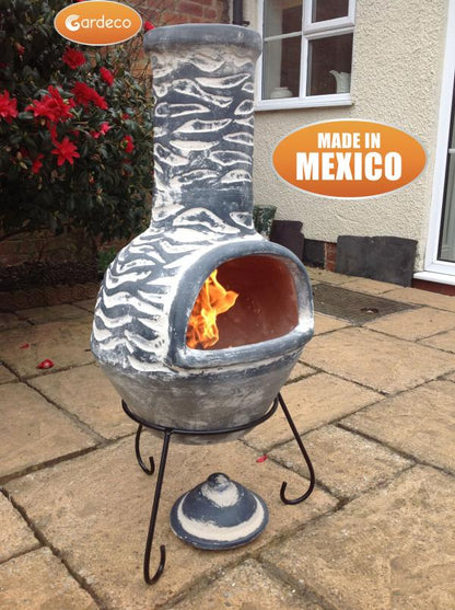 Olas Large Mexican Chiminea – Blue Grey