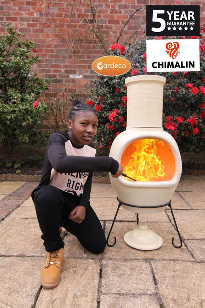 Asteria X-Large Chimalin AFC Chiminea – Glazed Ivory