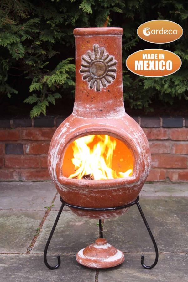 Sol Large Mexican Chiminea – Rustic Orange