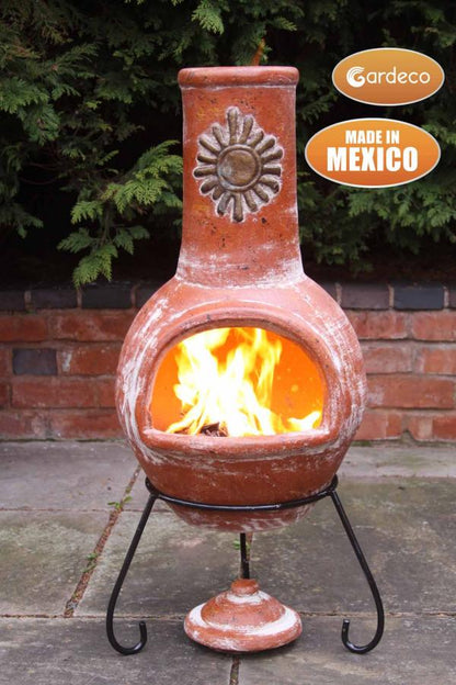 Sol Large Mexican Chiminea – Rustic Orange