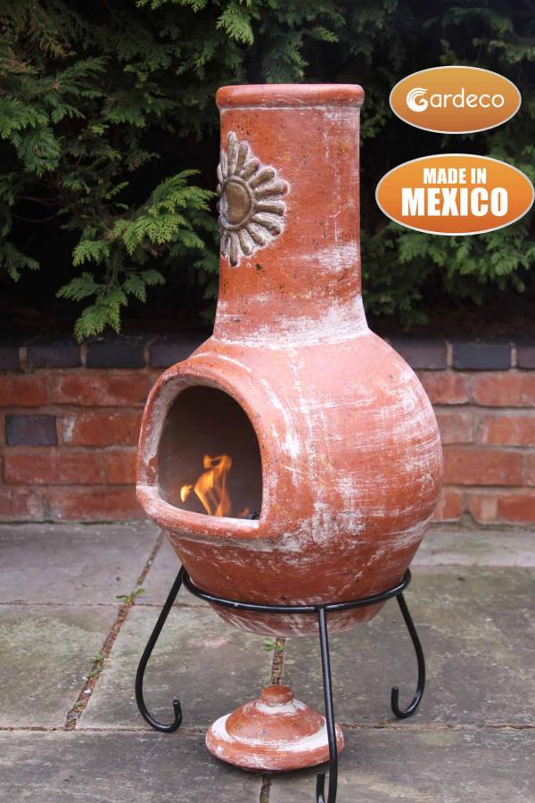 Sol Large Mexican Chiminea – Rustic Orange