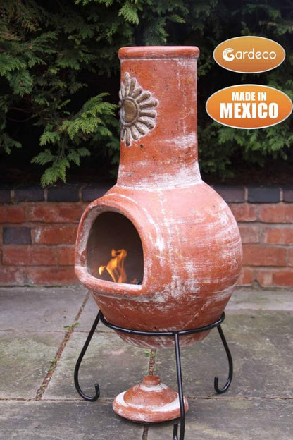 Sol Large Mexican Chiminea – Rustic Orange