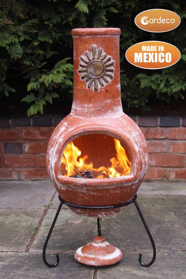 Sol Large Mexican Chiminea – Rustic Orange