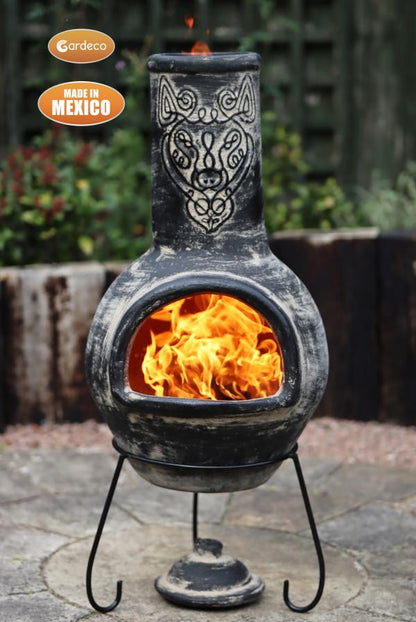 Wulfryc Wolf Mexican Chiminea – Charcoal Grey