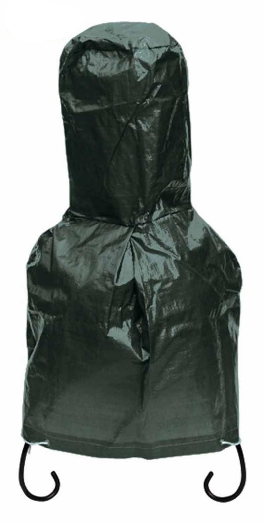 Black chiminea cover with Gardeco logo on a white background