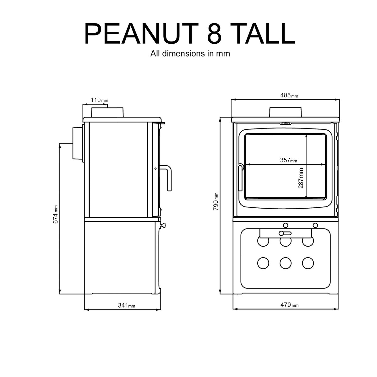 Saltfire Peanut 8 7.9kW Wood-Burning Stove – manufacturer image 3