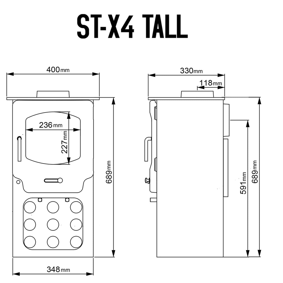 Saltfire ST-X4 4.1kW Multi-Fuel Stove – manufacturer image 5