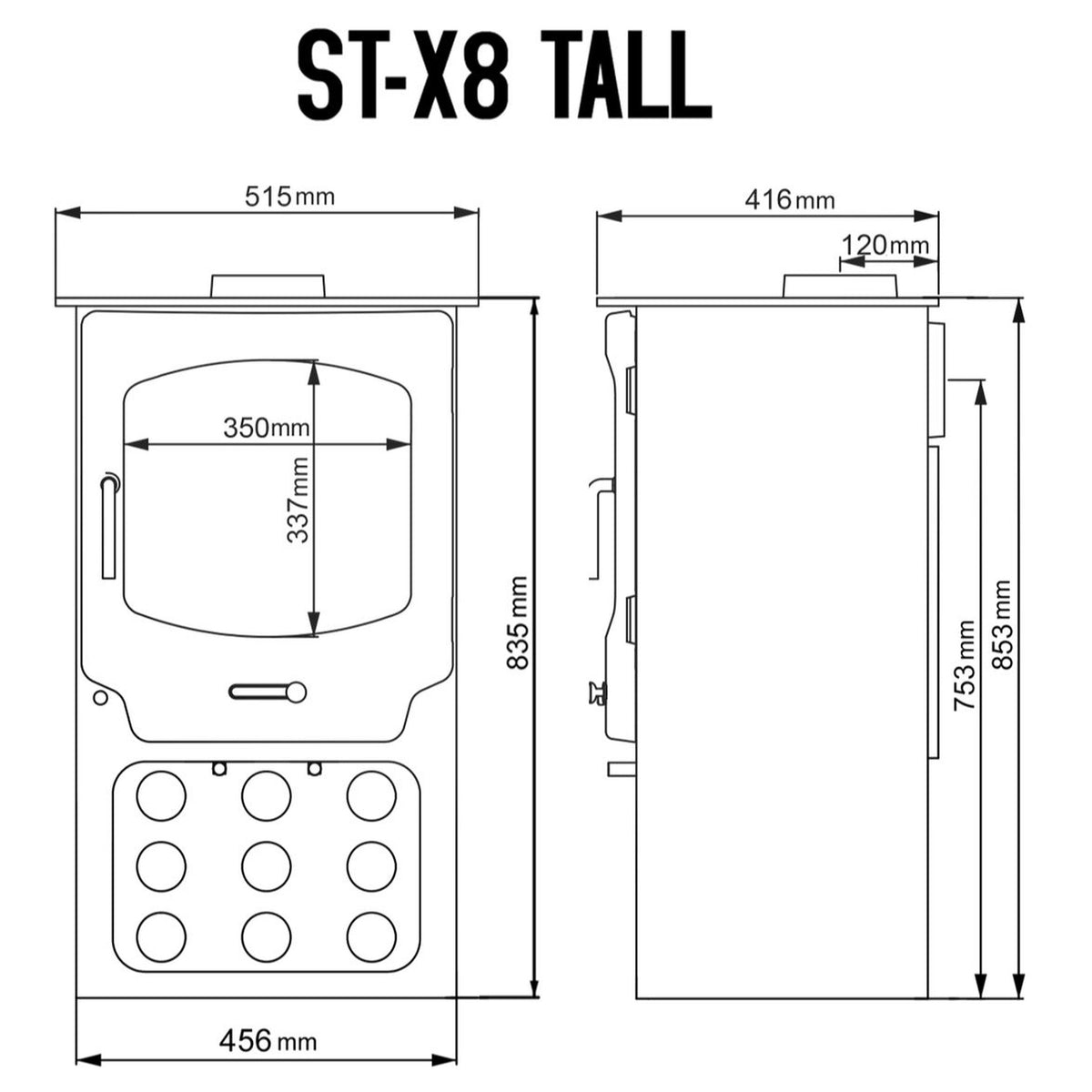 Saltfire ST-X8 8kW Multi-Fuel Stove – manufacturer image 2