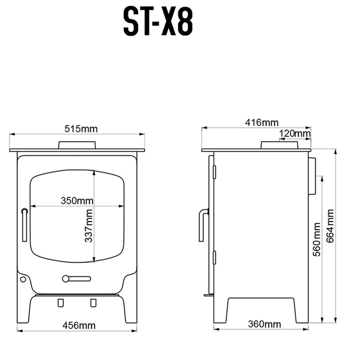 Saltfire ST-X8 8kW Multi-Fuel Stove – manufacturer image 3
