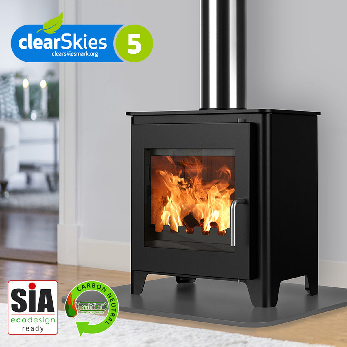 Saltfire ST1 Vision 5kW Wood-Burning Stove – manufacturer image 2