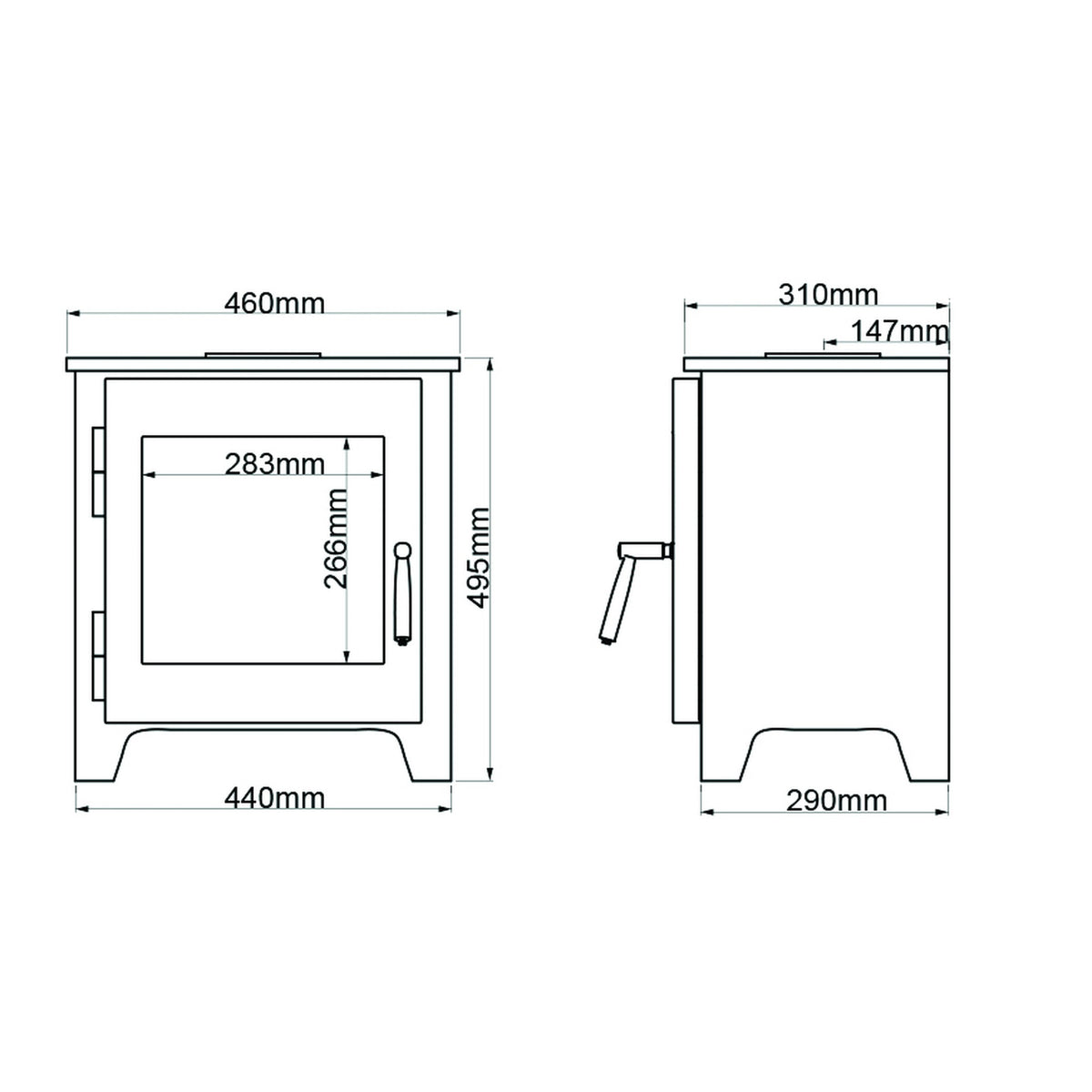 Saltfire ST1 Vision 5kW Wood-Burning Stove – manufacturer image 4