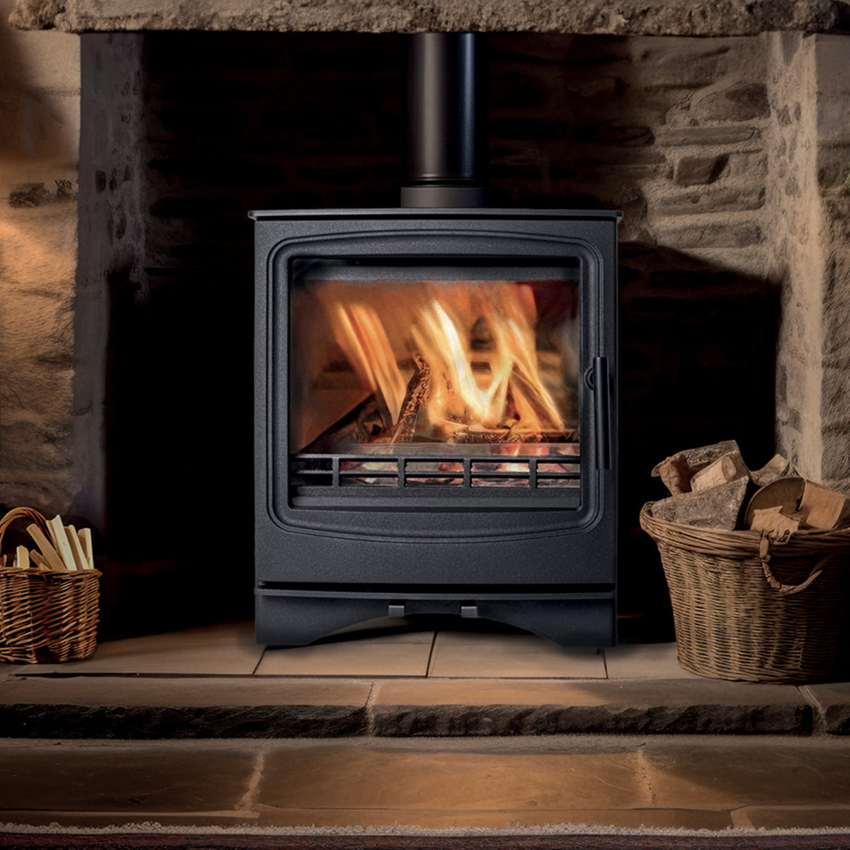 Stove Buddy Buddy 5 Wide installed in a room setting