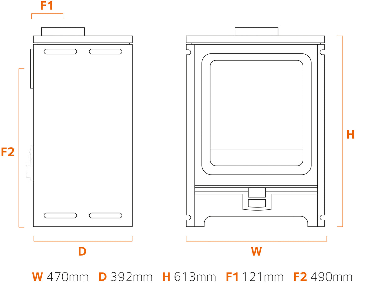Stove Buddy Buddy 5 Convector dimensions drawing