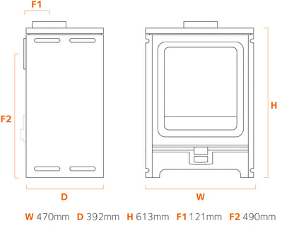 Stove Buddy Buddy 5 Convector dimensions drawing