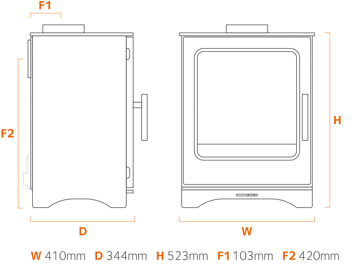 Stove Buddy Buddy 5 Wood dimensions drawing
