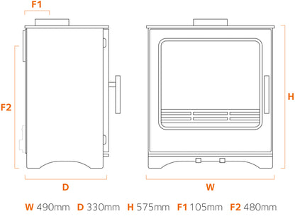 Stove Buddy Buddy 5 Wide dimensions drawing