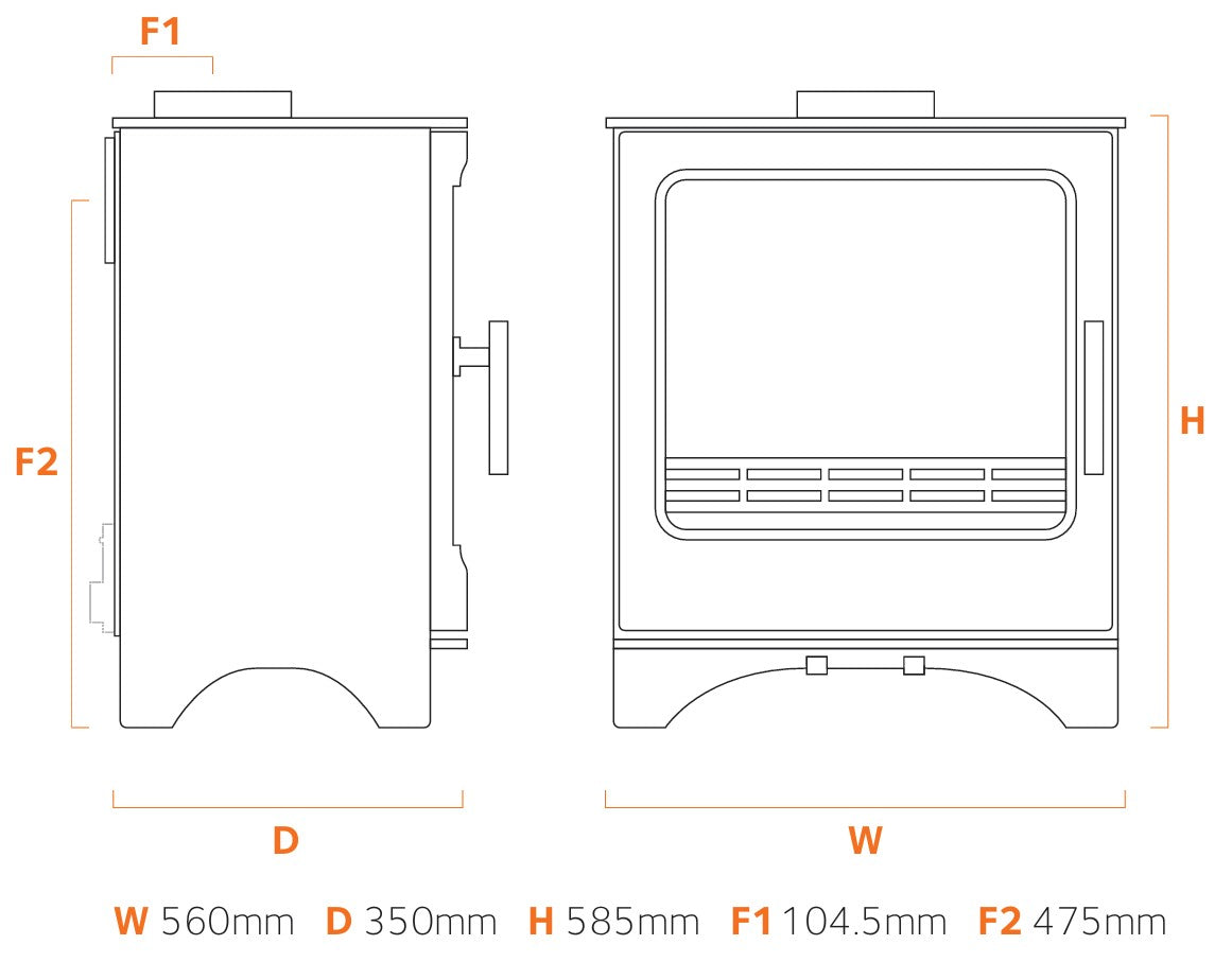 Stove Buddy Buddy 8 Wood dimensions drawing