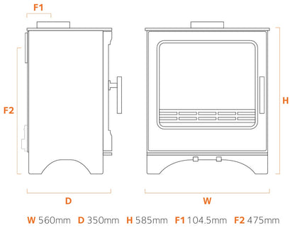 Stove Buddy Buddy 8 Wood dimensions drawing