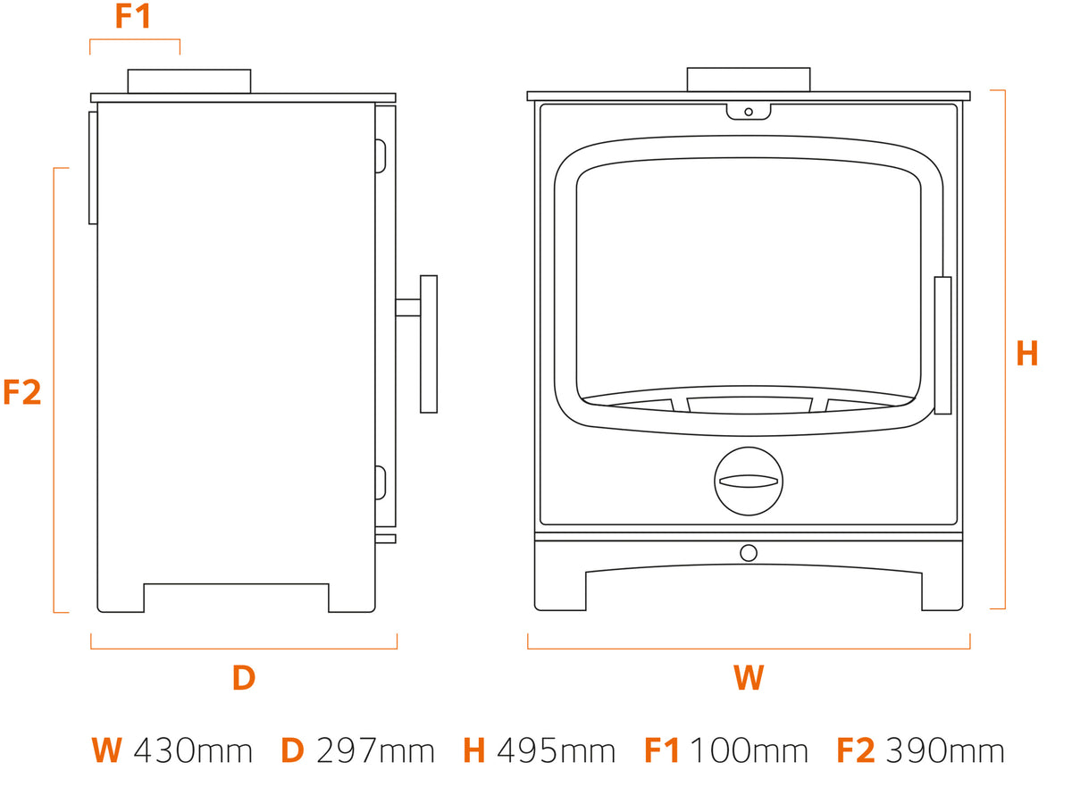 Stove Buddy Stubby 5 dimensions drawing